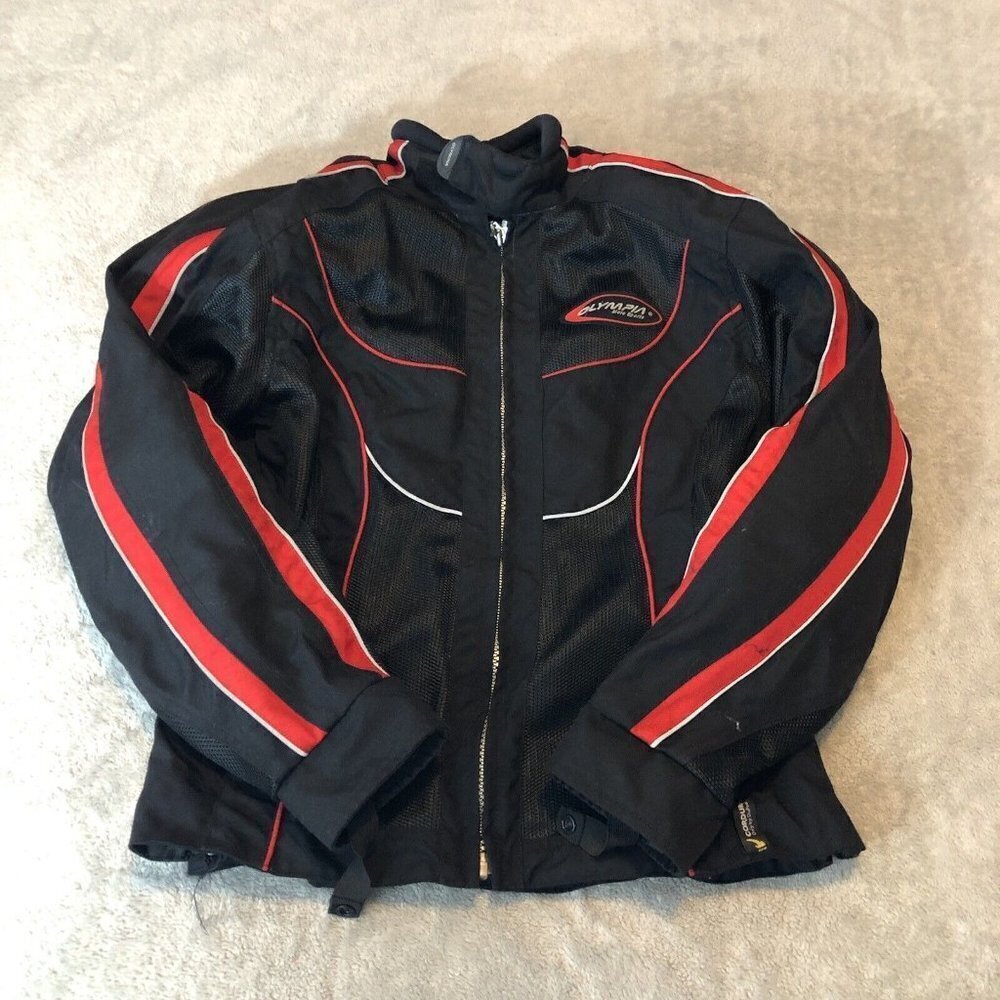 Olympia Moto Sports Womens Scotchlite Reflective Black Jacket Small — image 3 of 8